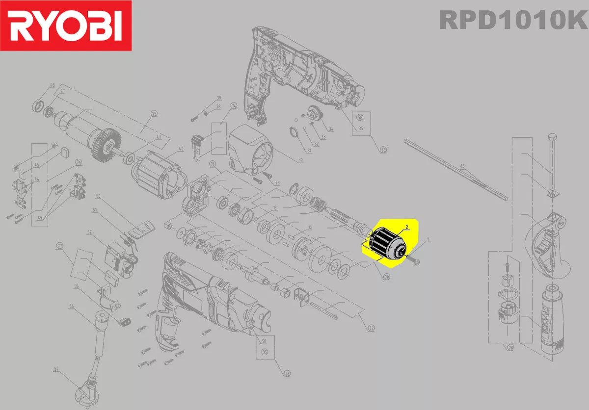 Mandrin réf. 5131031999 Ryobi